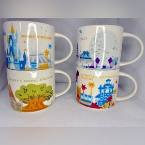 Starbucks You Are Here Disney World Parks Mugs Set of 4